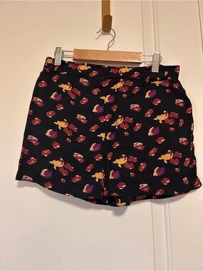 dolan x Anthropologie Black Floral Splatter Pull-On Shorts
